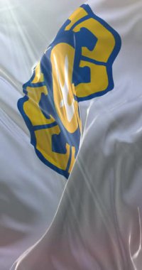 Lefkoşe bayrağı, Kıbrıs 'ın başkenti. Döngü. 4K Dikey