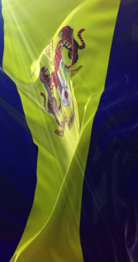 Putrajaya bayrağı, Malezya 'nın başkenti, Loop. 4K Dikey