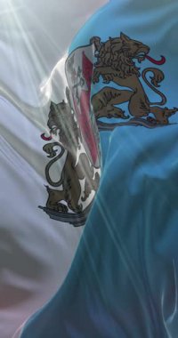 Riga bayrağı, Letonya 'nın başkenti, Loop. 4K Dikey