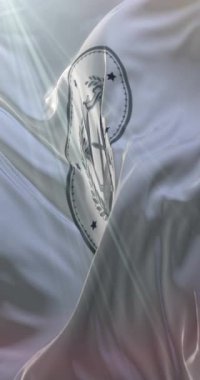 San Salvador bayrağı, El Salvador 'un başkenti, Loop. 4K Dikey