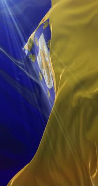 Morona Santiago Eyaleti Bayrağı, Ekvador. Döngü. 4K Dikey