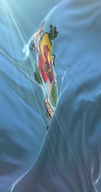 Sofya Şehri bayrağı, Bulgaristan. Döngü. 4K Dikey