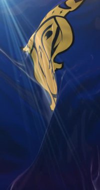 Stockholm bayrağı, İsveç 'in başkenti, Loop. 4K Dikey