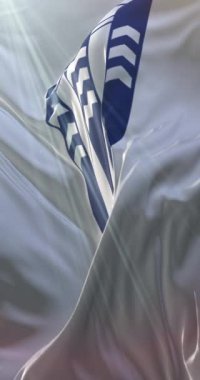 Reykjavk bayrağı, İzlanda. 4K dikey. Döngü