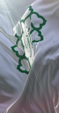 Tahran bayrağı, İran 'ın başkenti. 4K dikey. Döngü