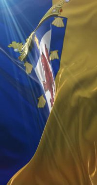 Santiago bayrağı, Şili 'nin başkenti, Loop. 4K Dikey