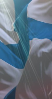 Marsilya ilinin bayrağı, Fransa. Döngü. 4K Dikey