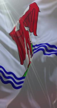 Myslenice İlçesi bayrağı, Polonya Voyvodalığı, Polonya, İlmek. 4K Dikey