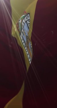 Guadalupe bayrağı, Zacatecas, Meksika. Döngü. 4K Dikey