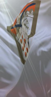 Hermosillo bayrağı, Sonora, Meksika. Döngü. 4K Dikey