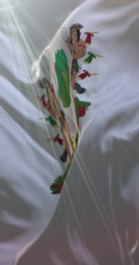 Monterrey, Meksika bayrağı. Döngü. 4K Dikey