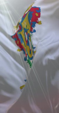 Guanajuato Bayrağı, Meksika. Döngü. 4K Dikey