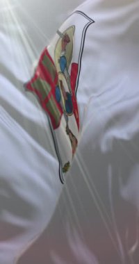 Tabasco Bayrağı, Meksika. Döngü. 4K Dikey