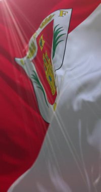 Tlaxcala bayrağı, Meksika. Döngü. 4K Dikey