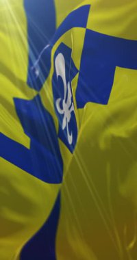 Lelystad Bayrağı, Hollanda. Döngü. 4K Dikey