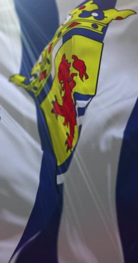 Zeeland Bayrağı, Hollanda. Döngü. 4K Dikey