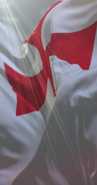 Tapınak Şövalyeleri bayrağı. 4K dikey. Döngü