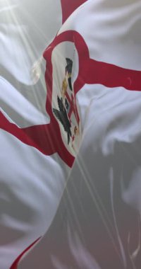 Batı Avustralya, Avustralya 'da Perth bayrağı. Döngü. 4K Dikey