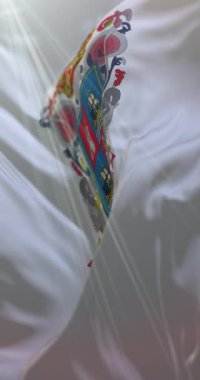 Campeche Bayrağı, Meksika. Döngü. 4K Dikey