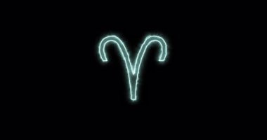 Koç burcu astrolojik işaret mavi alev. Döngü