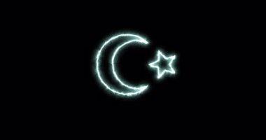 Yıldız ve hilal sembolü mavi alev. Döngü