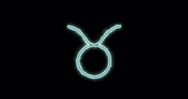 Boğa sembolü astrolojik işaret mavi alev. Döngü