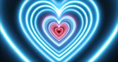 Renkler Tüneli Neon Hearts. Döngü