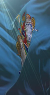 Victoria bayrağı, British Columbia, Kanada. Döngü. 4K Dikey