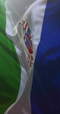 Kanada, Yukon federal bölgesinin bayrağı. Döngü. 4K Dikey