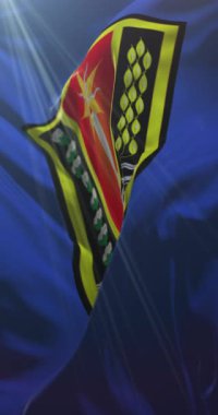 Semarang bayrağı, Orta Java, Endonezya. Döngü. 4K Dikey