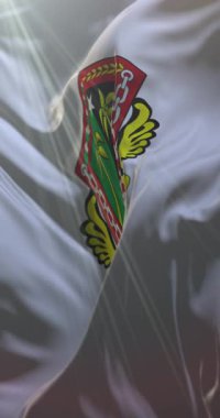 Gorontalo bayrağı, Sulawesi, Endonezya. 4K dikey. Döngü