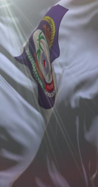 Gorontalo, Sulawesi, Endonezya bayrağı. 4K dikey. Döngü