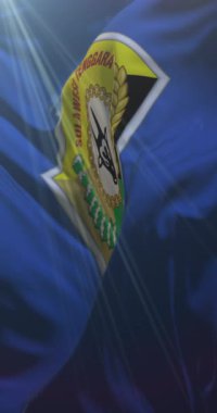 Güneydoğu Sulawesi bayrağı, Endonezya. 4K dikey. Döngü