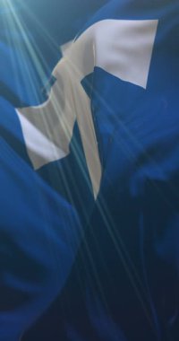 Norveç 'in Rogaland ilçesi bayrağı. Döngü. 4K Dikey