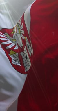 Bedzin County bayrağı, Silesian Voyvoda, Polonya, Loop. 4K Dikey