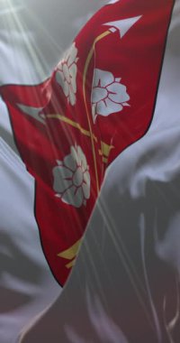 Narke bayrağı, İsveç. 4K dikey. Döngü