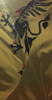 Sodermanland County, İsveç bayrağı. 4K dikey. Döngü