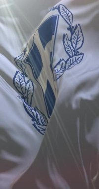 Rusya 'da Kursk Oblastı bayrağı. Döngü. 4K Dikey