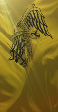 Yunan Ortodoks Kilisesi bayrağı. Döngü. 4K Dikey