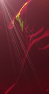 Chongqing bayrağı, Çin. 4K dikey. Döngü