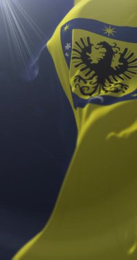 Concepcion şehir bayrağı, Şili. Döngü. 4K Dikey