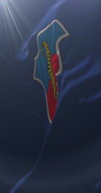 Copiapo şehir bayrağı, Şili. Döngü. 4K Dikey