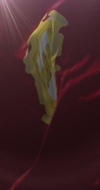 La Serena şehir bayrağı, Şili. Döngü. 4K Dikey