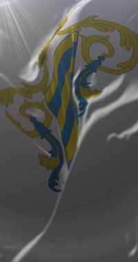 Las Condes bayrağı, Santiago Büyükşehir Bölgesi, Şili. Döngü. 4K Dikey