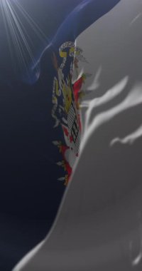 Osorno Bayrağı, Şili. Döngü. 4K Dikey