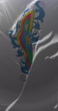 Talca bayrağı, Maule bölgesi, Şili. Döngü. 4K Dikey