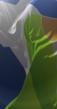 Coquimbo Bölgesi Bayrağı, Şili. Döngü. 4K Dikey