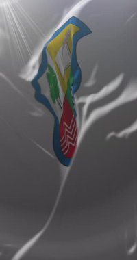 Maule Bölgesi Bayrağı, Şili. Döngü. 4K Dikey