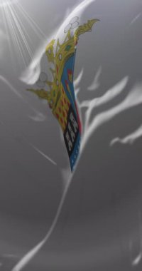 uble Bayrağı, Şili. Döngü. 4K Dikey