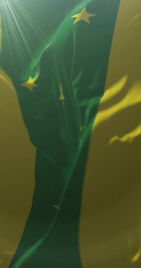 Itenez, Beni, Bolivya bayrağı. 4K dikey. Döngü